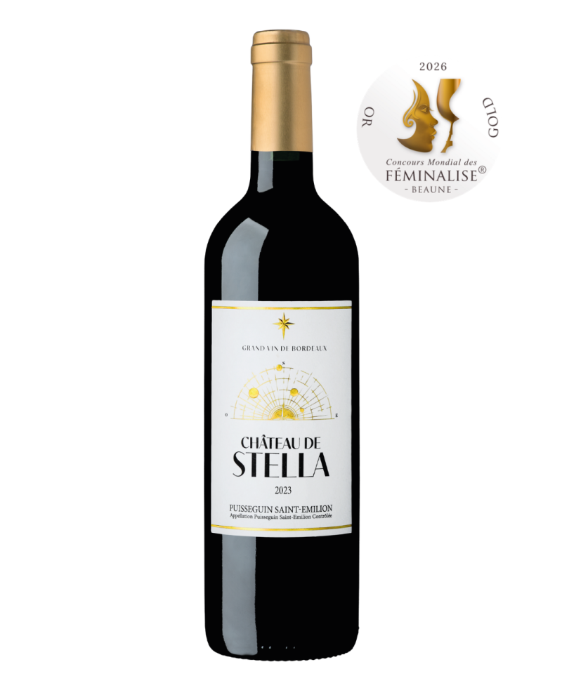 Vin rouge, AOC Puisseguin Saint-Emilion, Bordeaux Médaille d'Or Féminalise