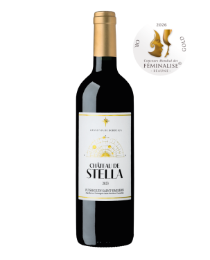 Vin rouge, AOC Puisseguin Saint-Emilion, Bordeaux Médaille d'Or Féminalise